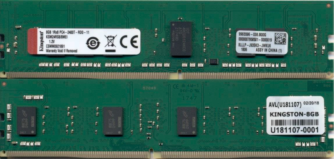 Kingston Technology KSM24RS8/8MEI module de m�moire 8 Go 1 x 8 Go DDR4 288-pin DIMM ECC