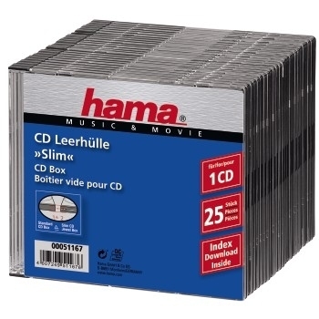 Hama Slim Jewel Case f�r Speicher-CD - Schwarz (Packung mit 25)