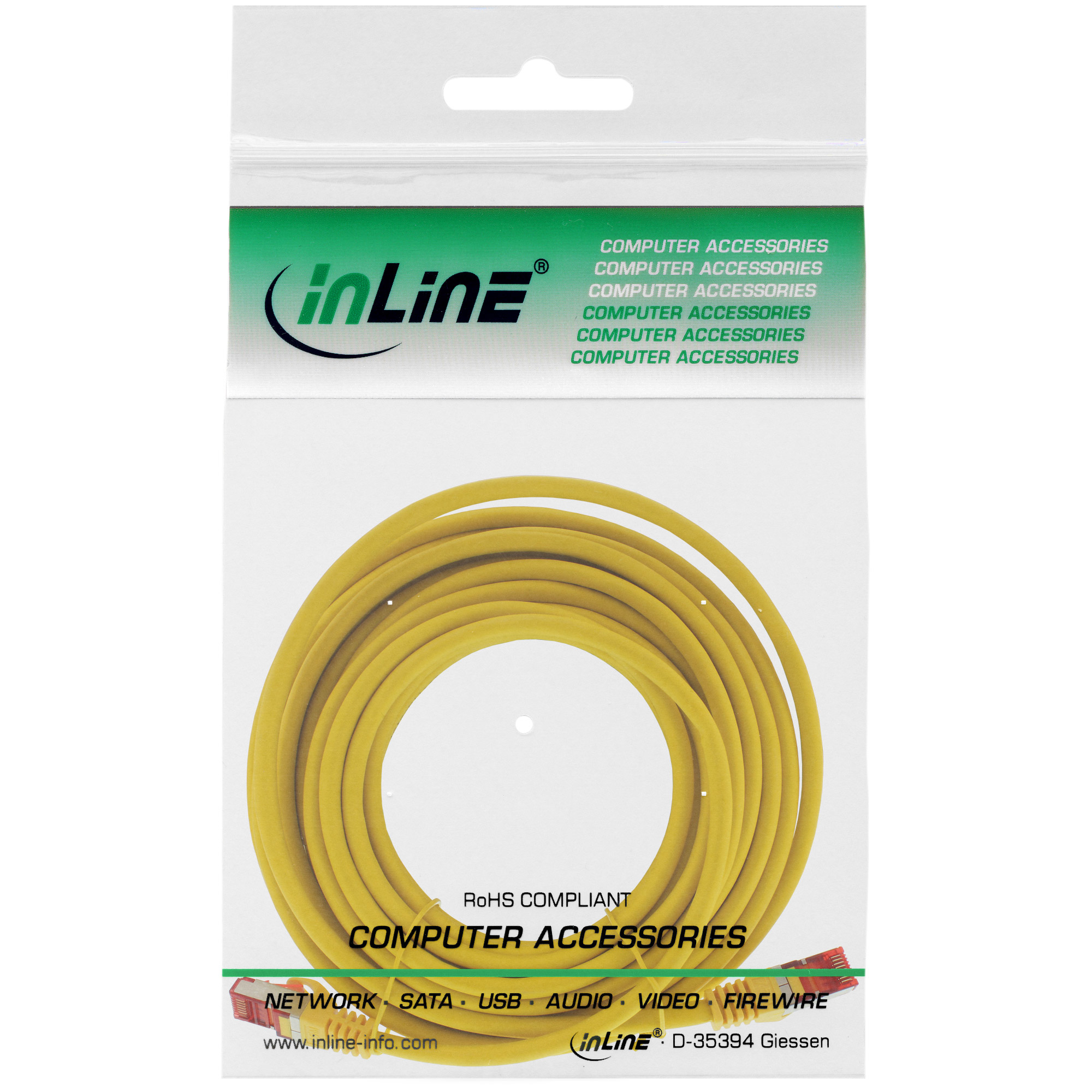 InLine 0.25m Cat6 cable de red Amarillo 0,25 m S/FTP (S-STP)