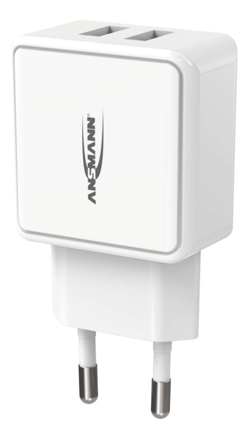 Ansmann HC212 - Netzteil - 12 Watt - 2400 mA - 2 Ausgabeanschlussstellen (USB)