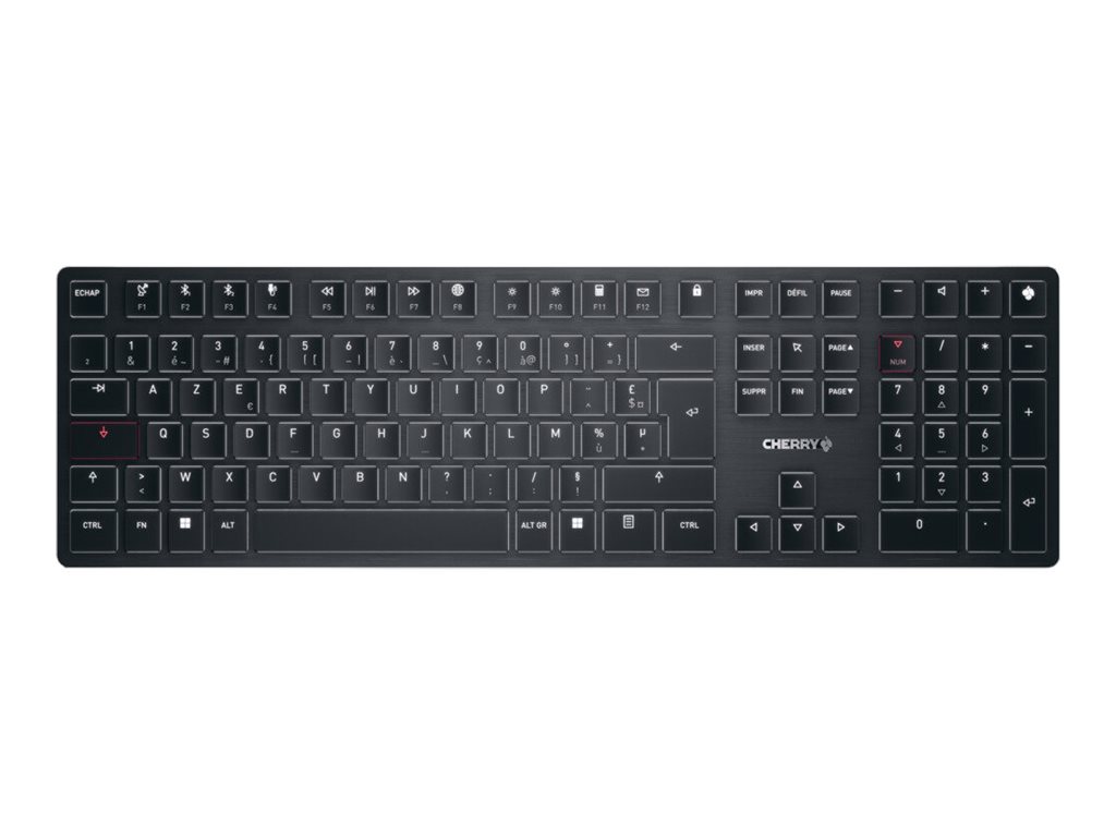 CHERRY KW X ULP clavier USB + RF Wireless + Bluetooth AZERTY Franais Noir