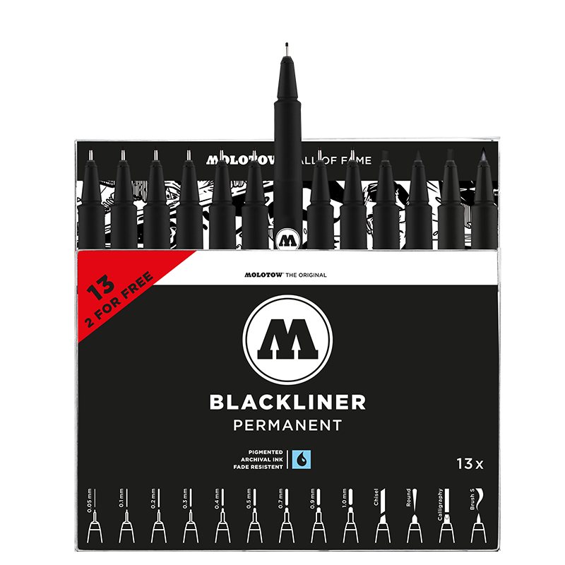 Molotow 200495 penna tecnica Nero 13 pz