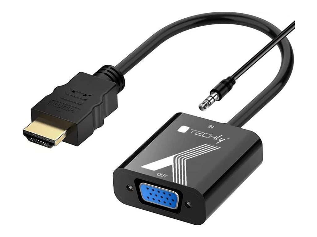 Techly HDMI/VGA Konverter mit Audio 0.1m - Audio/Multimedia - Digital/Display/Video