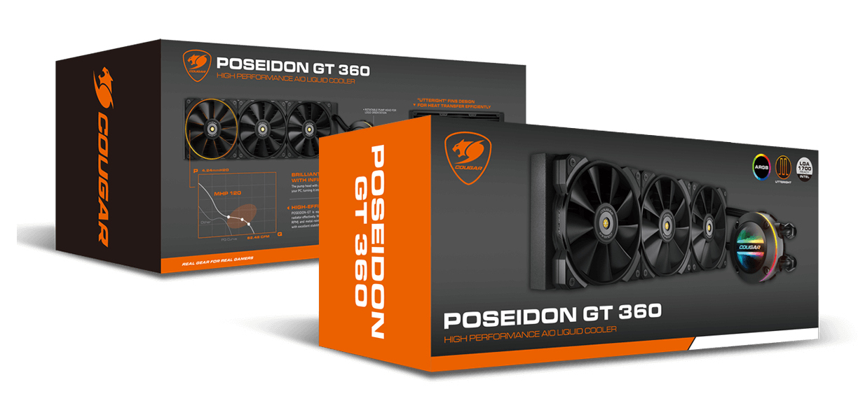 Cougar CPU Wasserk�hlung Poseidon-GT 360 ARGB Schwarz - AMD Sockel AM3 (Ph. II/Ath. II) - AMD Sockel AM4 (Ryzen)