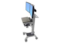 Ergotron Neo-Flex WideView WorkSpace - Wagen - Patentierte Constant Force Technologie - fr 2 LCD-Displays / PC-Ausrstung - dual - Aluminium, pulverbeschichteter Stahl, hochwertiger Kunststoff - Zweistufiges Grau - Bildschirmgre: bis zu 55,9 cm (bis zu