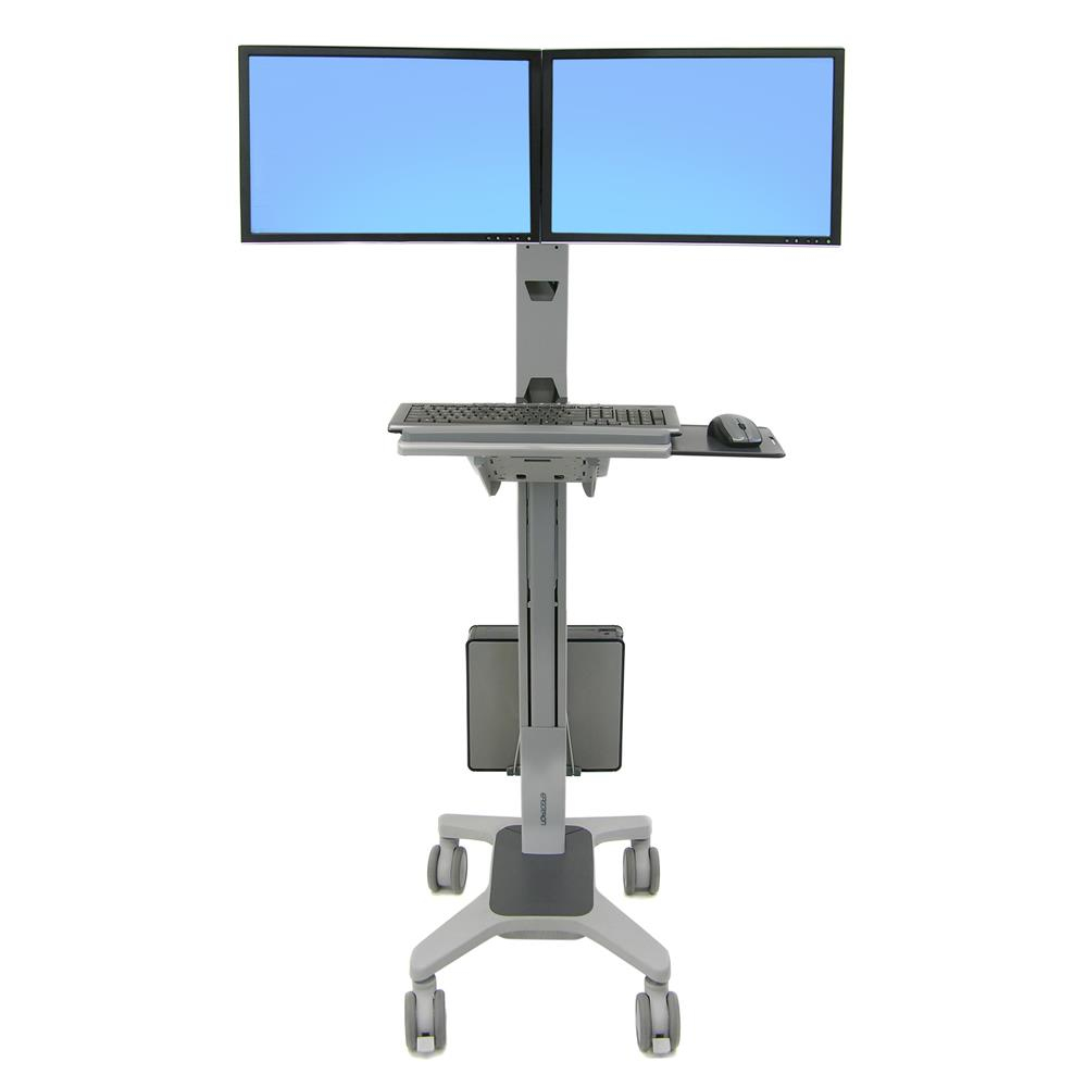 Ergotron Neo-Flex WideView WorkSpace - Wagen - Patentierte Constant Force Technologie - fr 2 LCD-Displays / PC-Ausrstung - dual - Aluminium, pulverbeschichteter Stahl, hochwertiger Kunststoff - Zweistufiges Grau - Bildschirmgre: bis zu 55,9 cm (bis zu