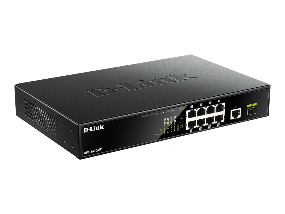 D-Link DGS 1010MP - Switch - unmanaged - 8 x 10/100/1000 (PoE+)