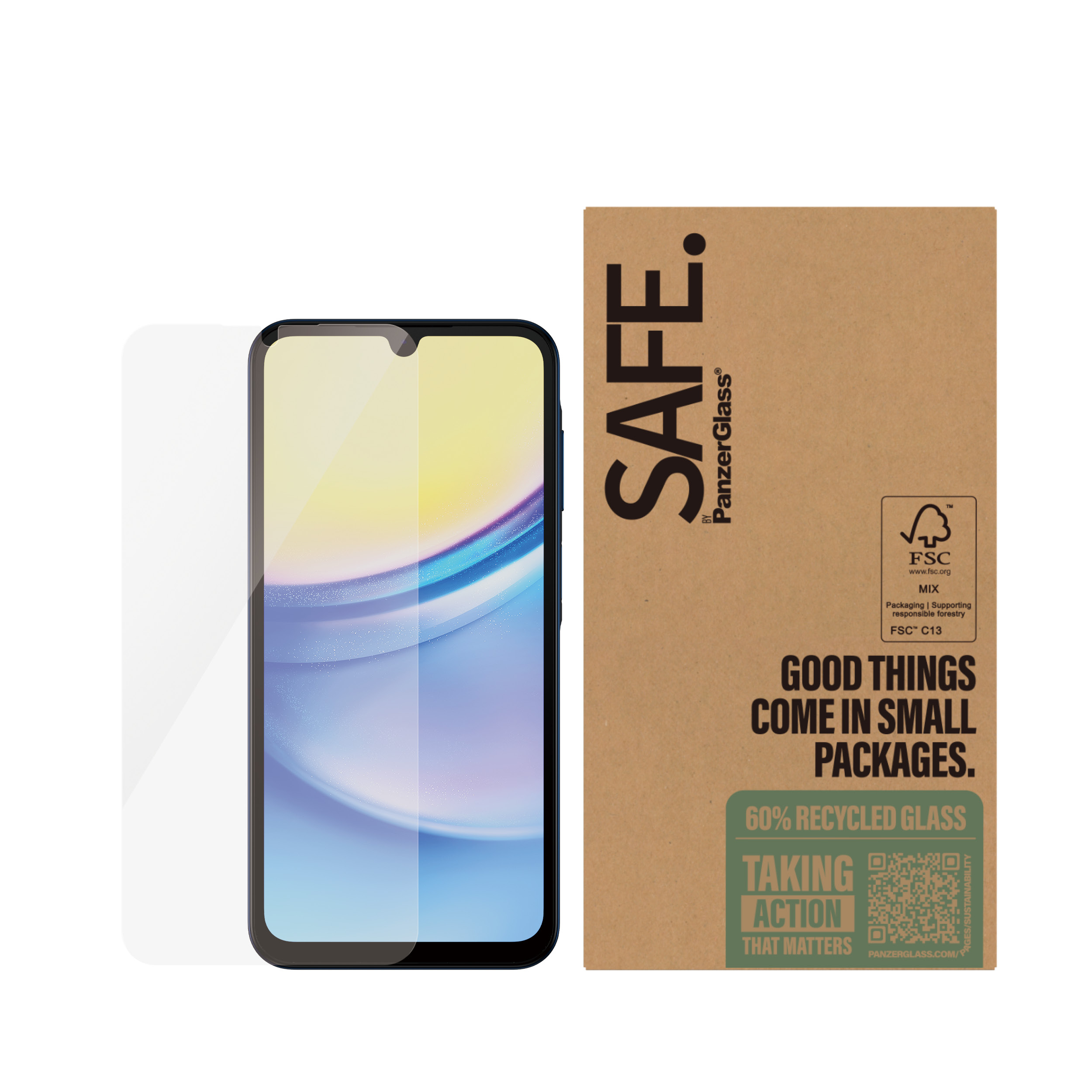 PanzerGlass SAFE. by � Screen Protector Samsung Galaxy A16 | A16 5G | Ultra-Wide Fit