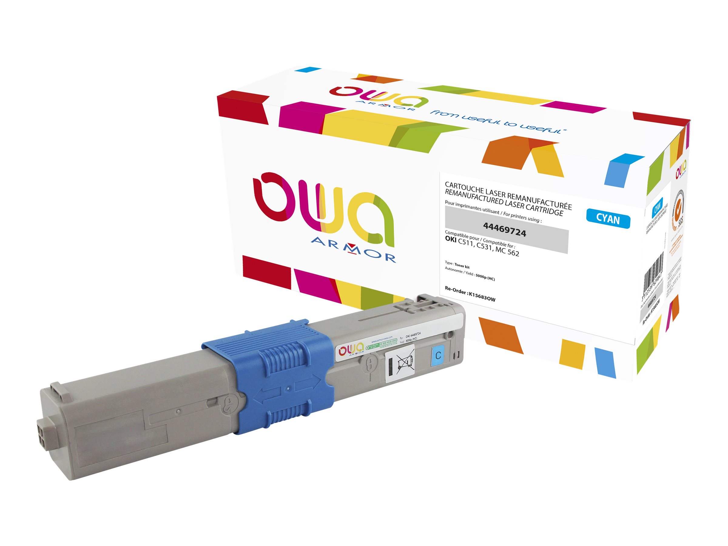Armor OWA - Cyan - kompatibel - Tonerpatrone (Alternative zu: OKI 44469724)