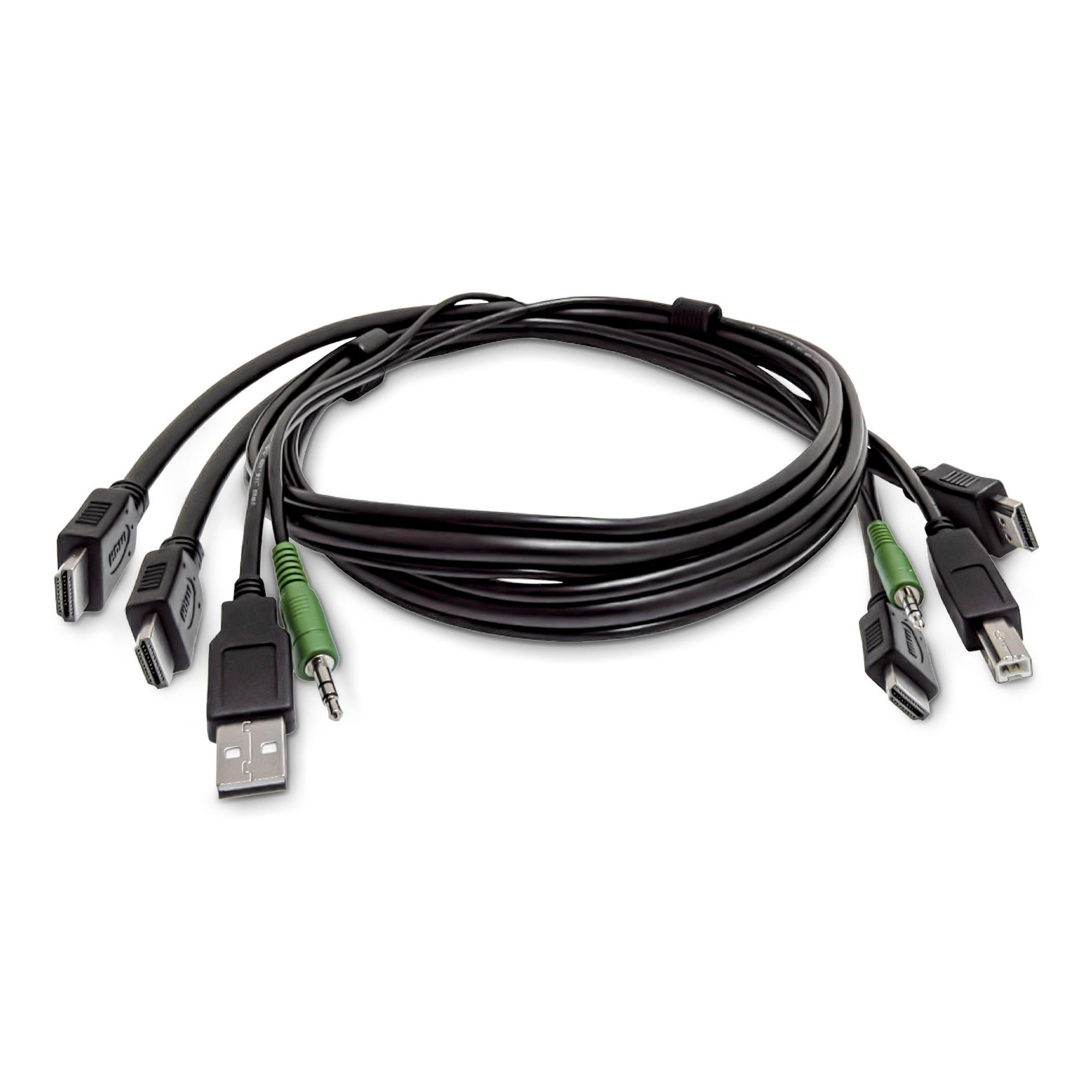 StarTech.com C�ble KVM Double HDMI de 1,8 m, USB 2.0, Audio 3,5 mm, C�ble Combin� Universellement Compatible pour Switch KVM, Conforme TAA