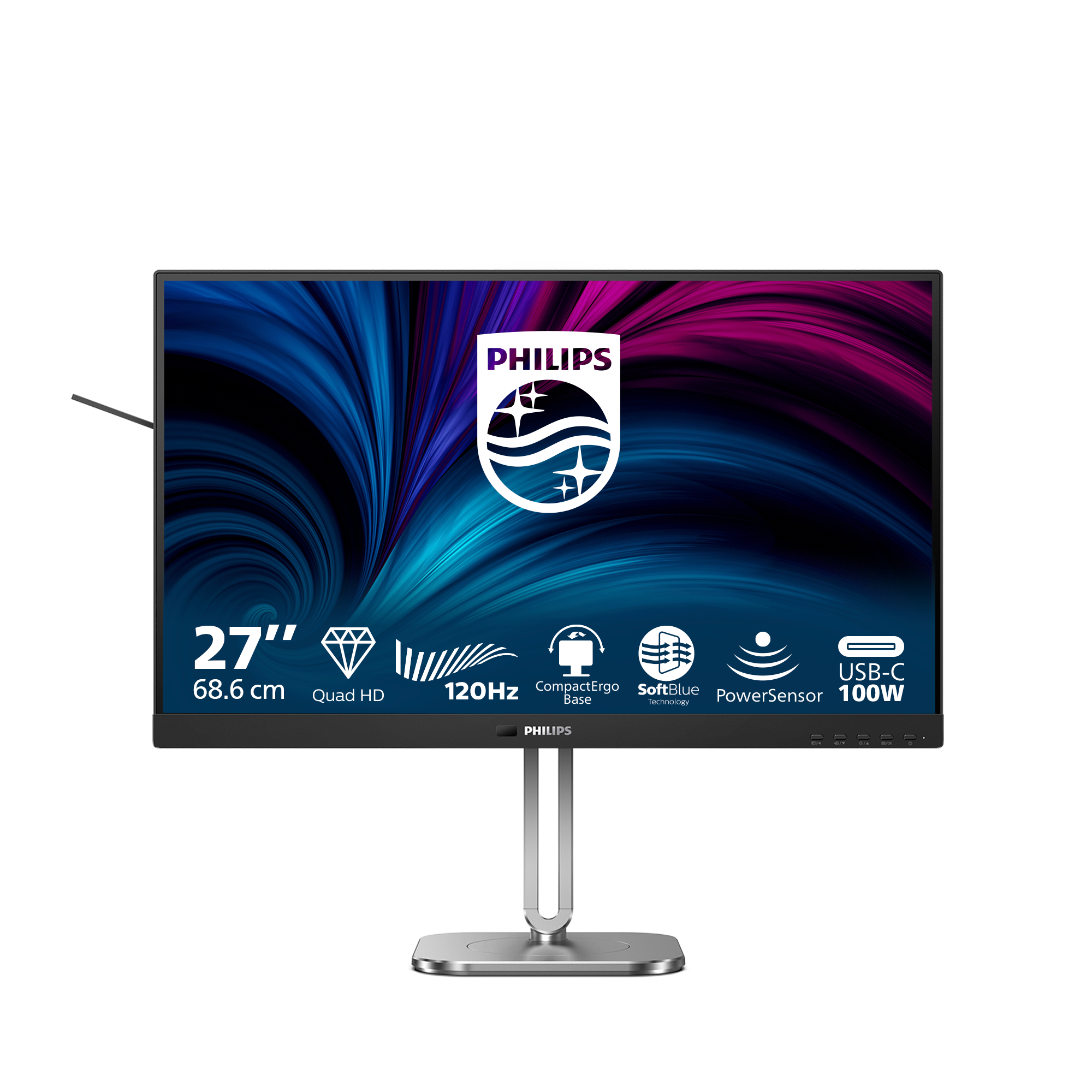 Philips 27B2U4601/00 Monitor PC 68,6 cm (27) 2560 x 1440 Pixel Quad HD LCD Grigio
