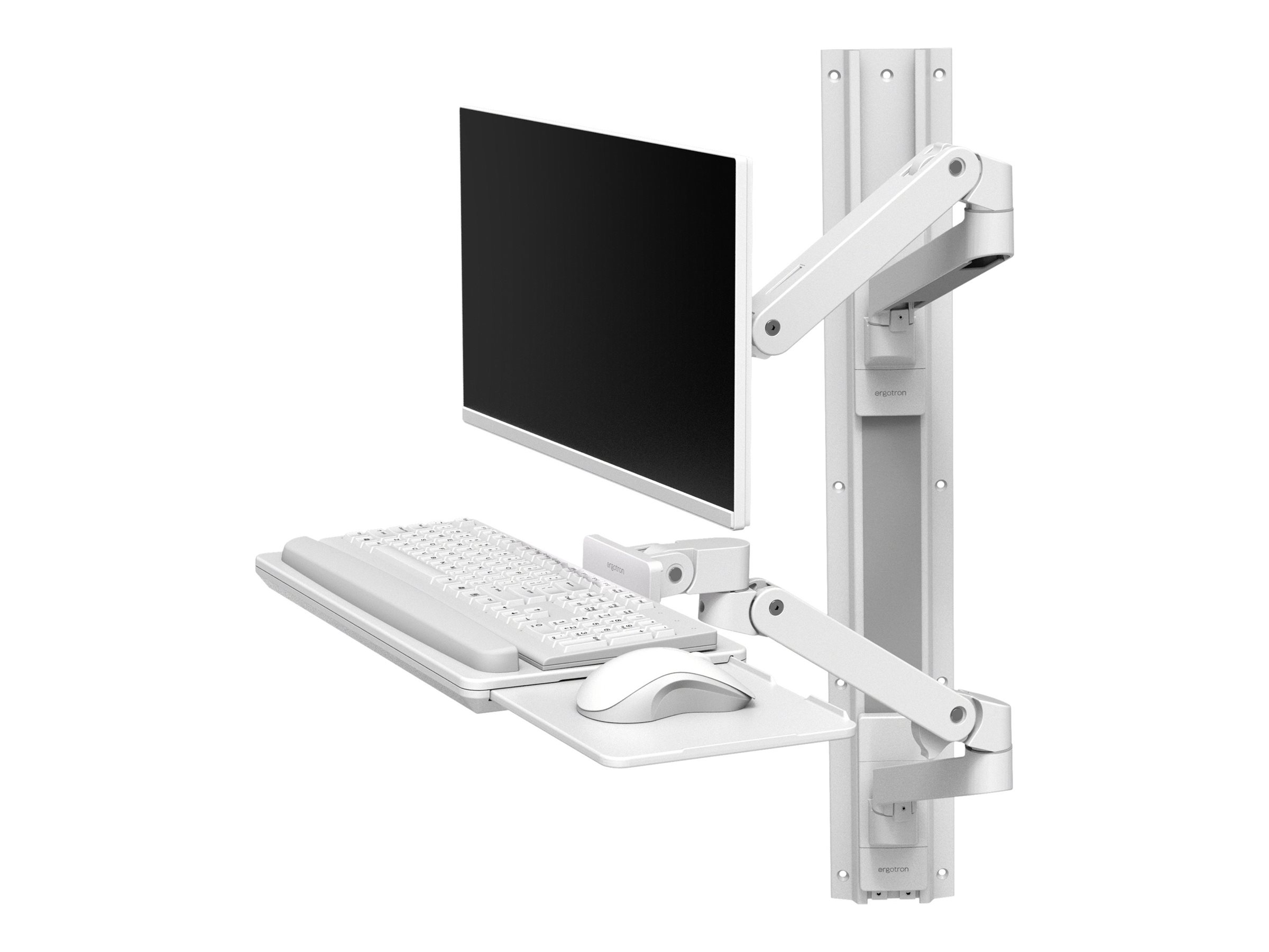 Ergotron LX Pro - Befestigungskit (2 Arme, 2 Aufstze, Tastatur-Tablett, Mausablage zum Herausziehen, Maushalterung, 2 Wandhalterungssockel, Wandschiene 34, Wandbefestigung, 2 Kabelkanle, Monitor-Schwenkarm, Tastaturdrehpunkt) - fr LCD-Display / PC-Aus