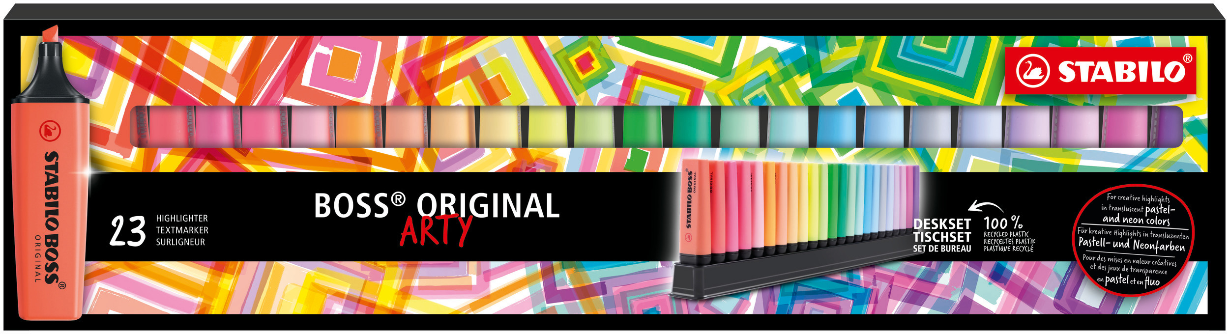 STABILO BOSS ORIGINAL marcador 23 pieza(s) Punta de cincel Multicolor