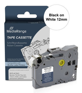 MediaRange MRBTZFX231 ruban d�tiquette Noir sur blanc