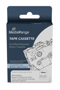 MediaRange MRBTZFX231 ruban d�tiquette Noir sur blanc