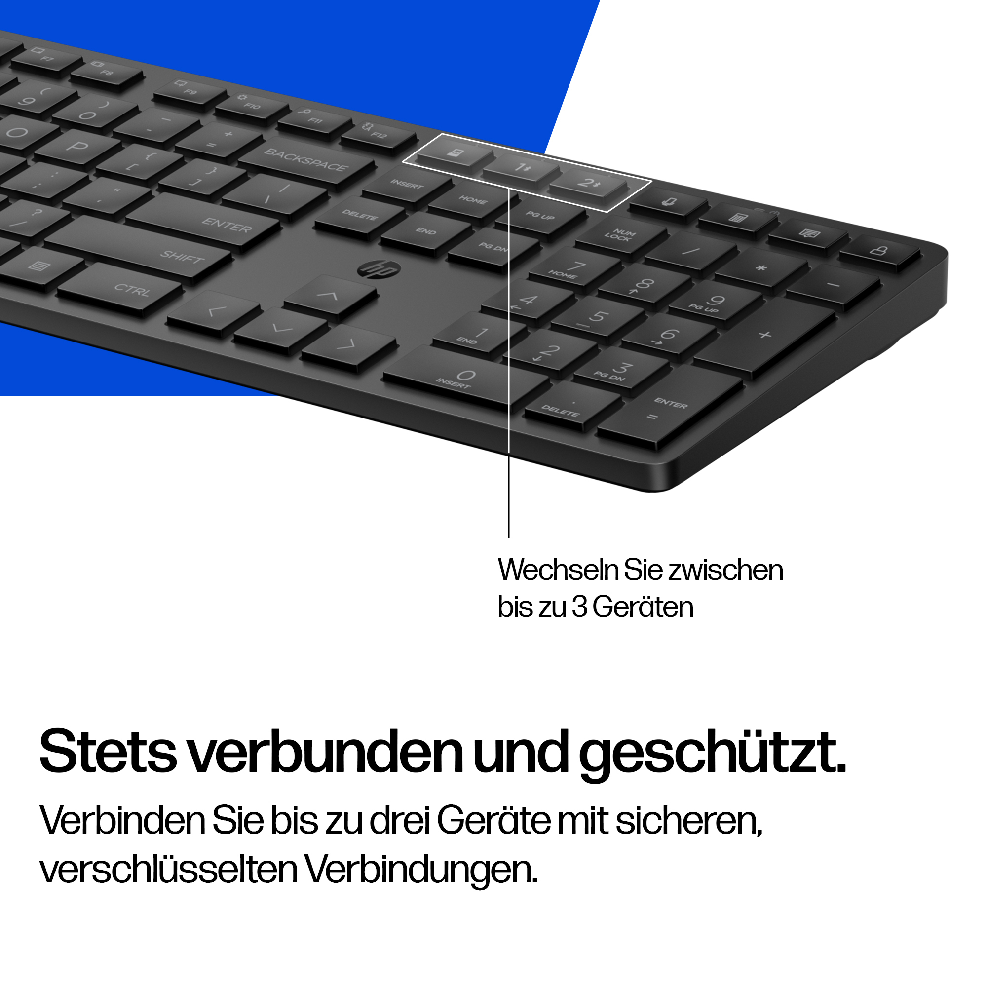 HP 495k - Tastatur - Dual-Modus, 3-Zonen-Layout