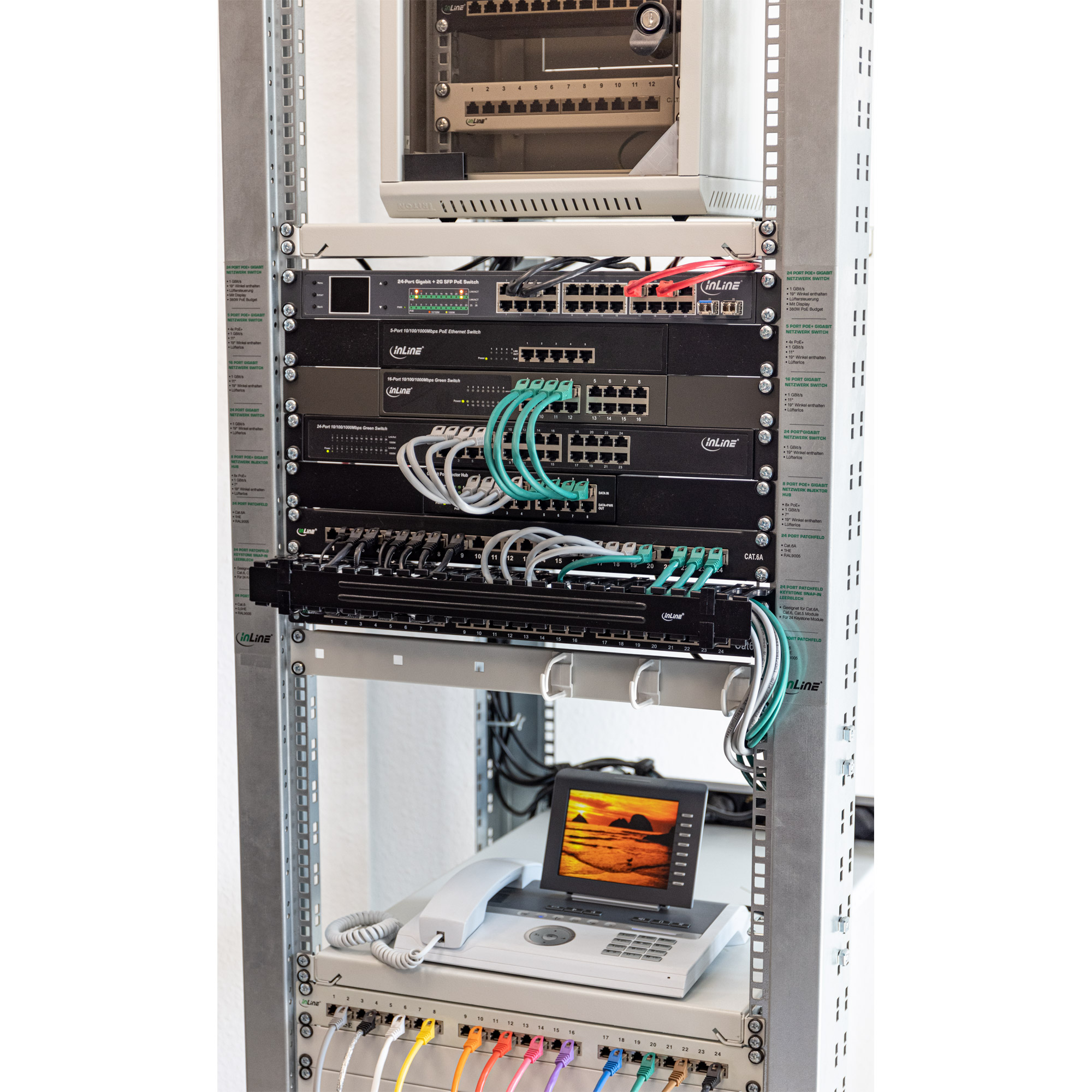 InLine 19 1U Cable management panel, RAL 9005 black