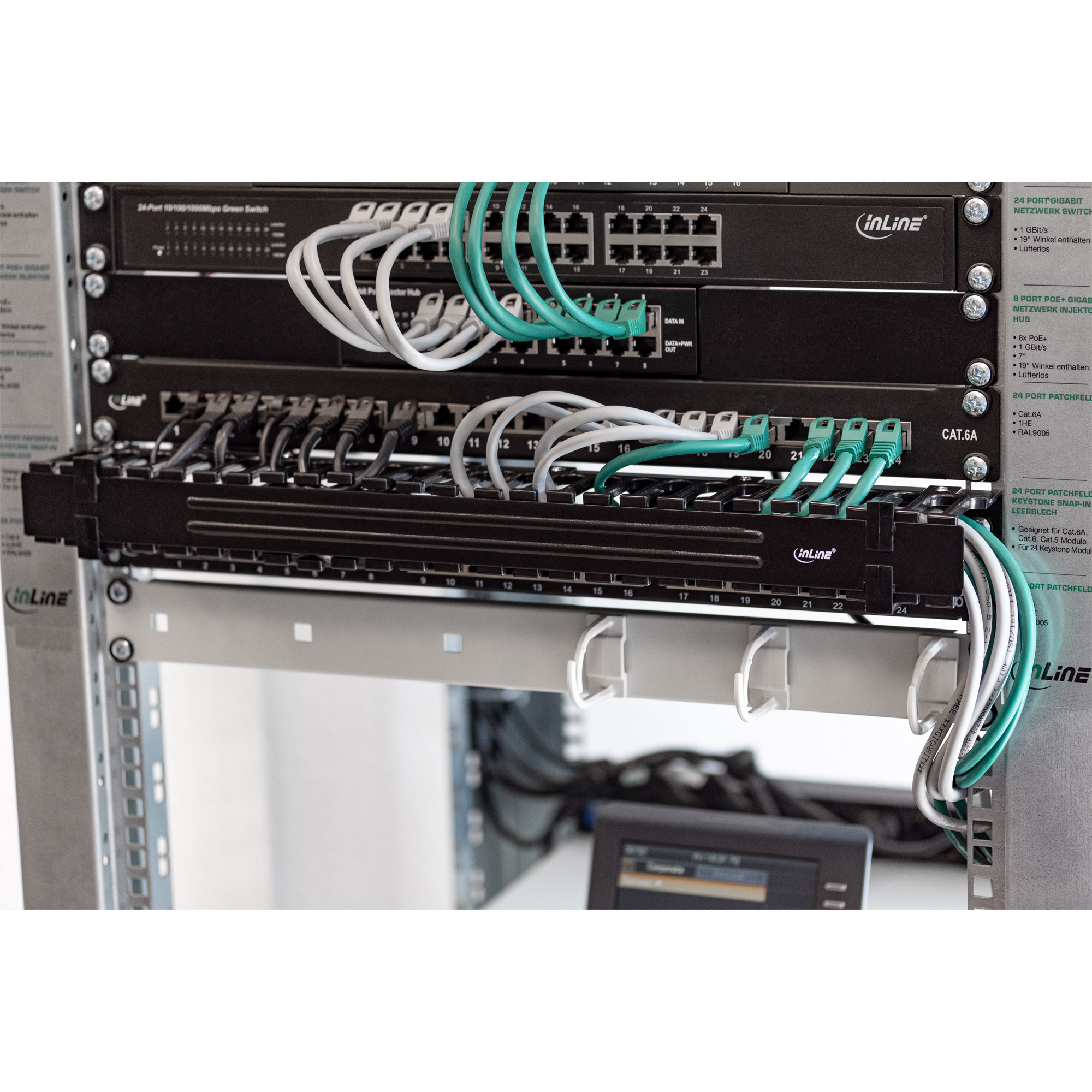InLine 19 1U Cable management panel, RAL 9005 black