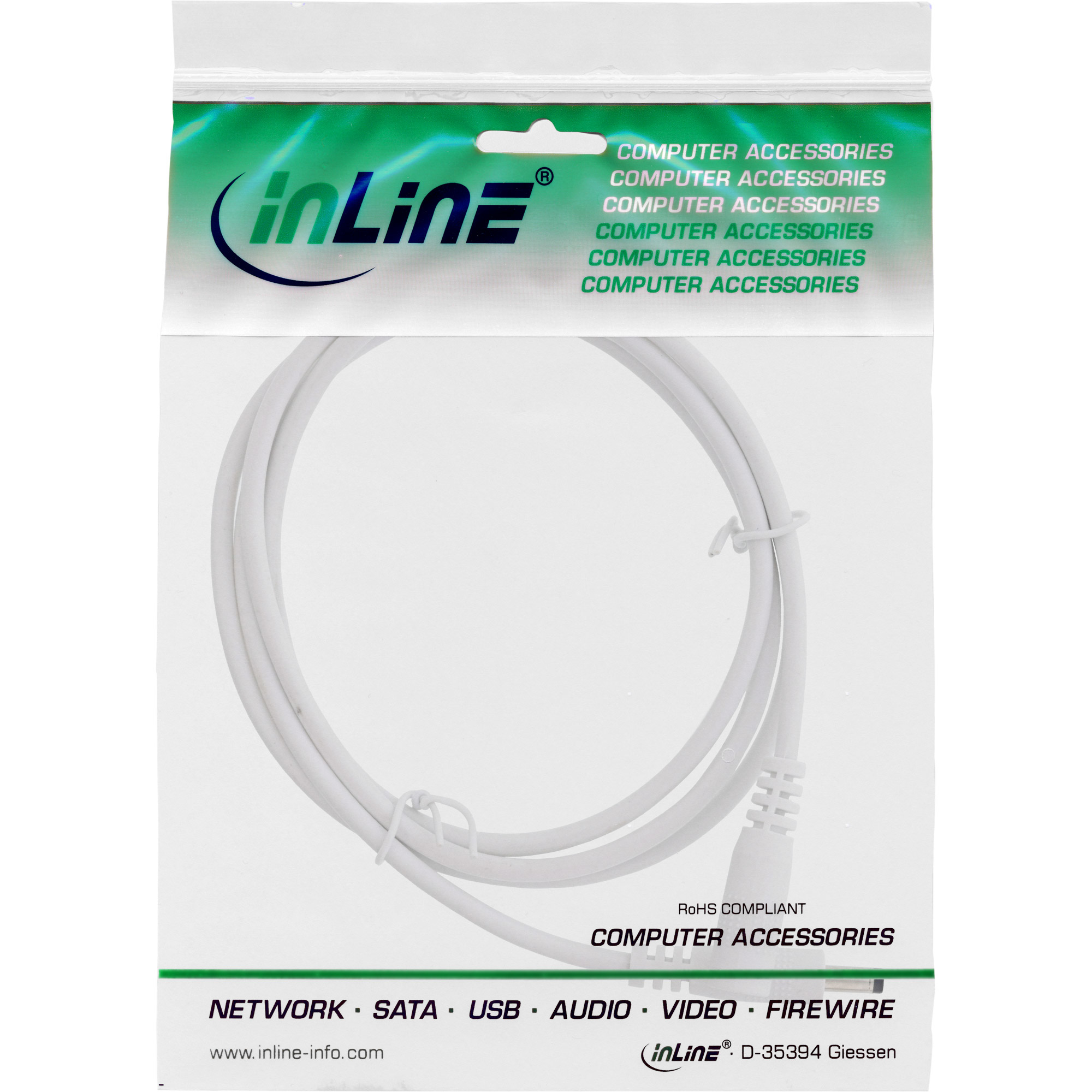 InLine 26801D c�ble �lectrique Blanc 1 m EIAJ-02 (4.0 mm, 1.7 mm)