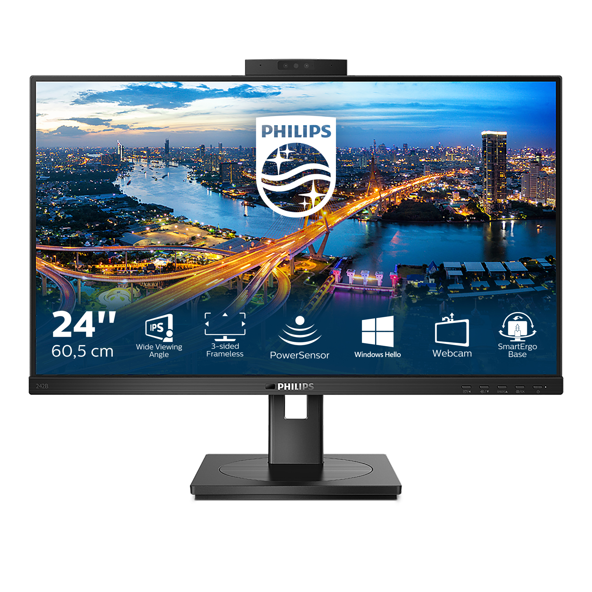 Philips B Line 242B1H/00 LED display 60,5 cm (23.8) 1920 x 1080 pixels Full HD Noir