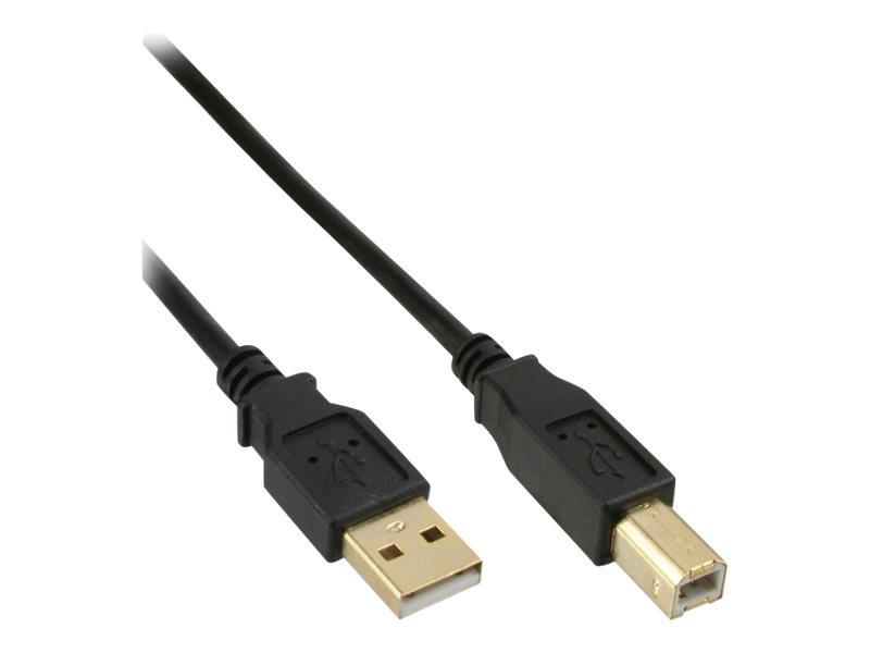 InLine Cavo USB 2.0 A maschio / B maschio, dorato, nero, 5m