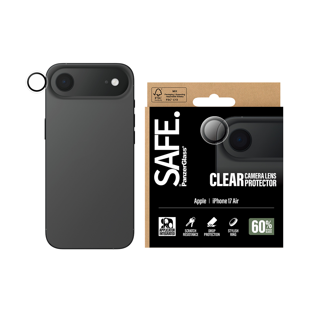 PanzerGlass SAFE. Camera Lens Protector transparent iPhone 17 Air