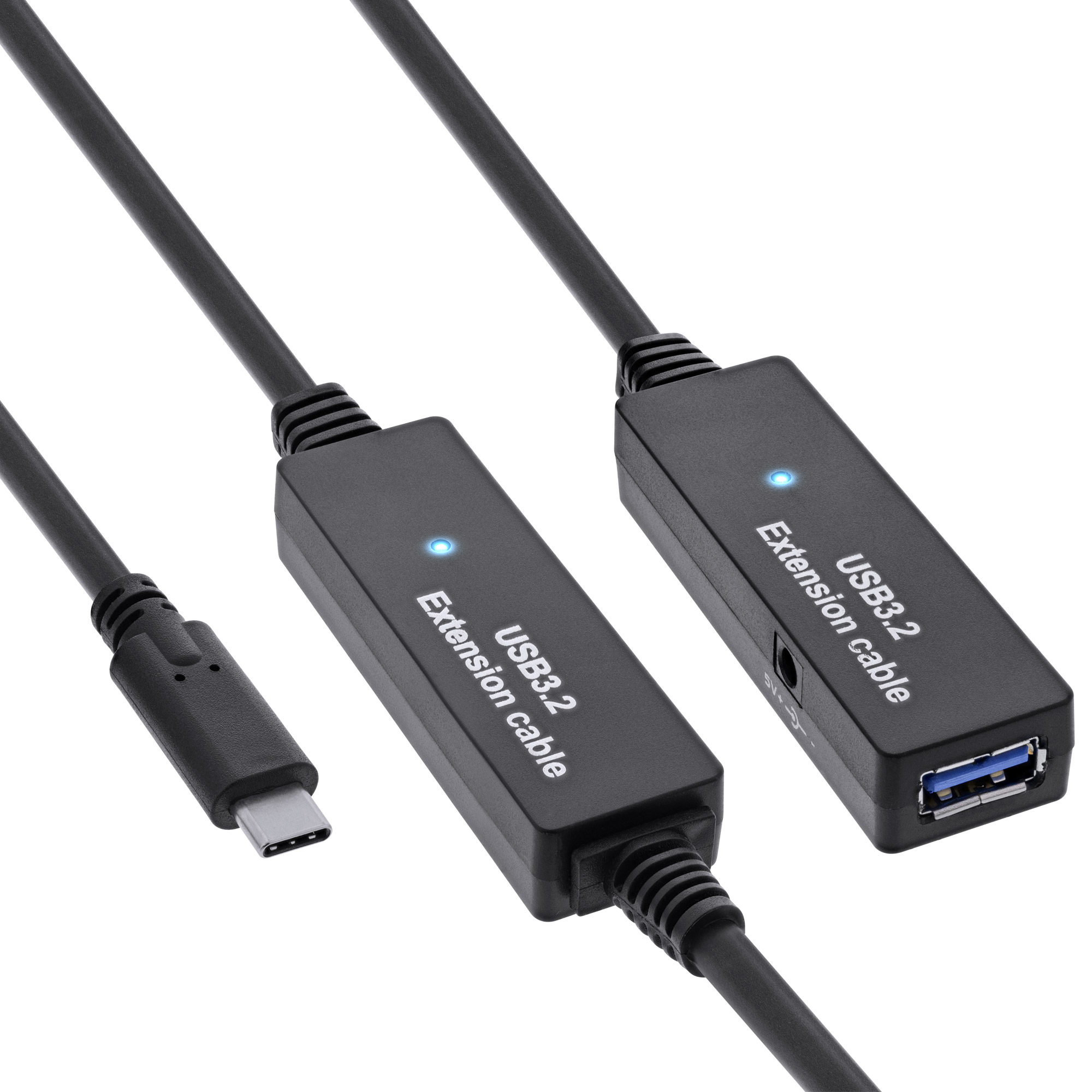InLine USB 3.2 Gen.1 active extension, USB-C male to USB-A female, 15m