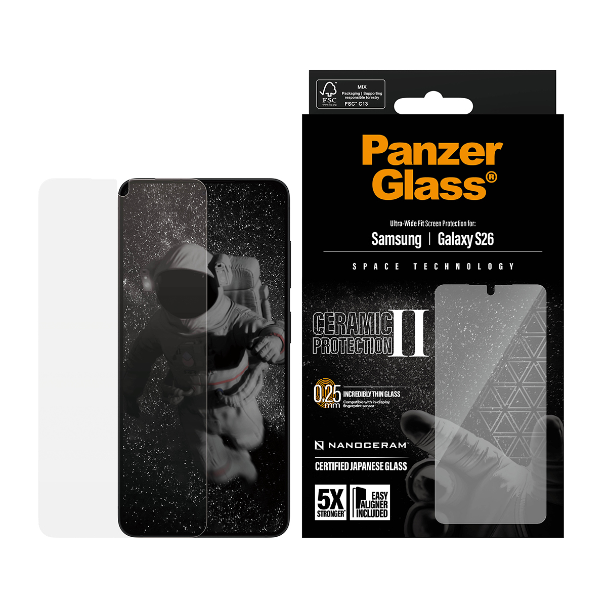 PanzerGlass � Ceramic Screen Protector Samsung Galaxy S26 | Ultra-Wide Fit w. EasyAligner Protection d�cran transparent 1 pi�ce(s)