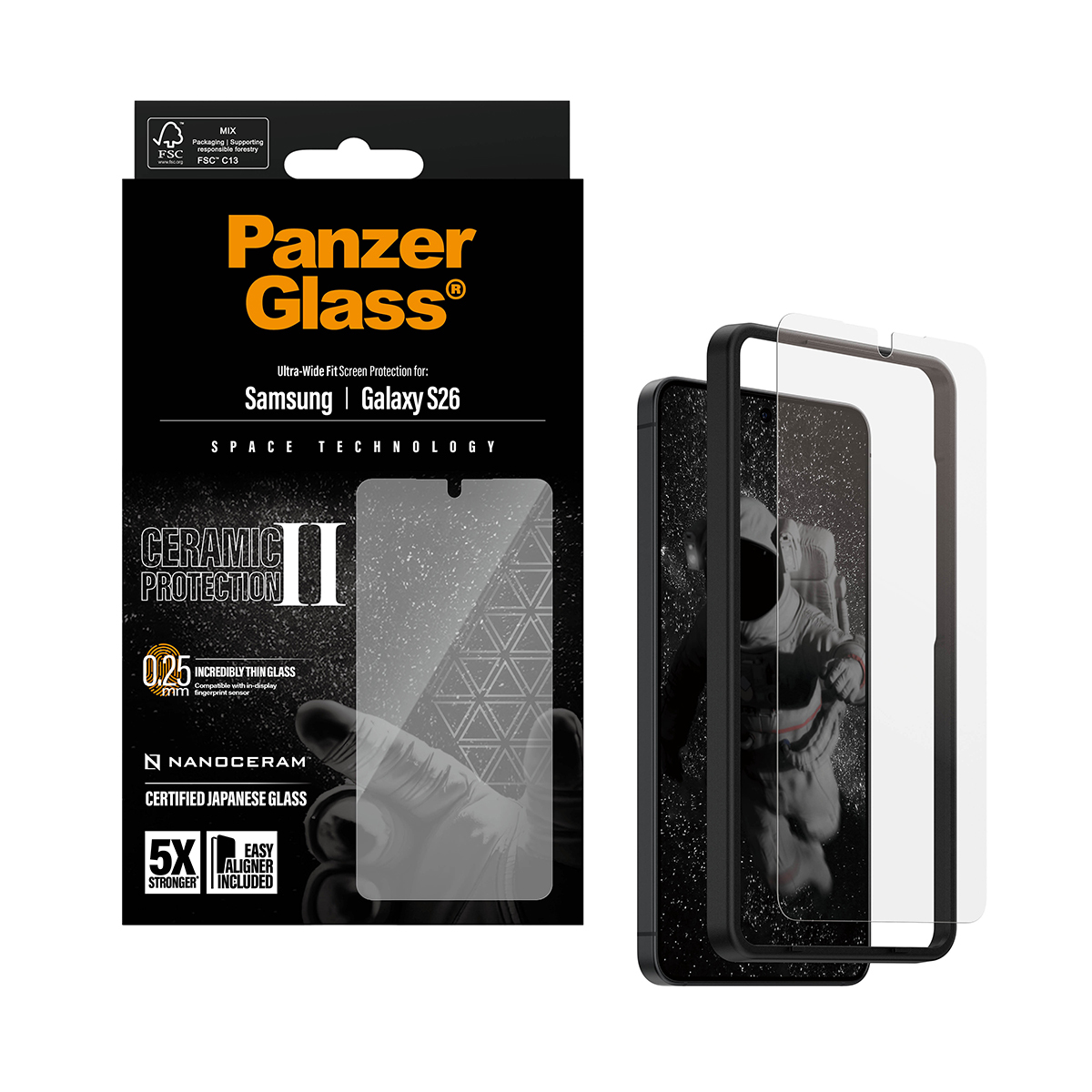 PanzerGlass � Ceramic Screen Protector Samsung Galaxy S26 | Ultra-Wide Fit w. EasyAligner Protection d�cran transparent 1 pi�ce(s)