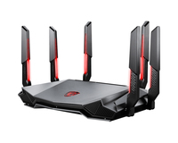 MSI RADIX AXE6600 WIFI 6E TRI-BAND - Wi-Fi 6 (802.11ax) - Dual-Band (2,4 GHz/5 GHz) - Eingebauter Ethernet-Anschluss - Schwarz - Rot - Tabletop-Router