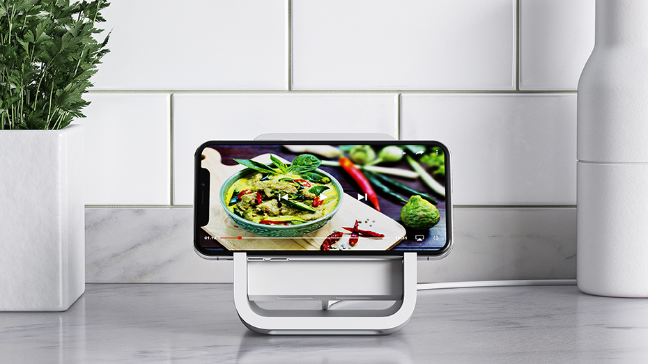 Logitech POWERED Wireless Charging Stand Blanc Intérieure