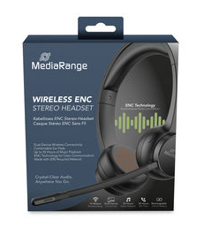 MEDIARANGE Bluetooth ENC Stereo Headset 400mAh Akku schwarz - Headset - 20 KHz