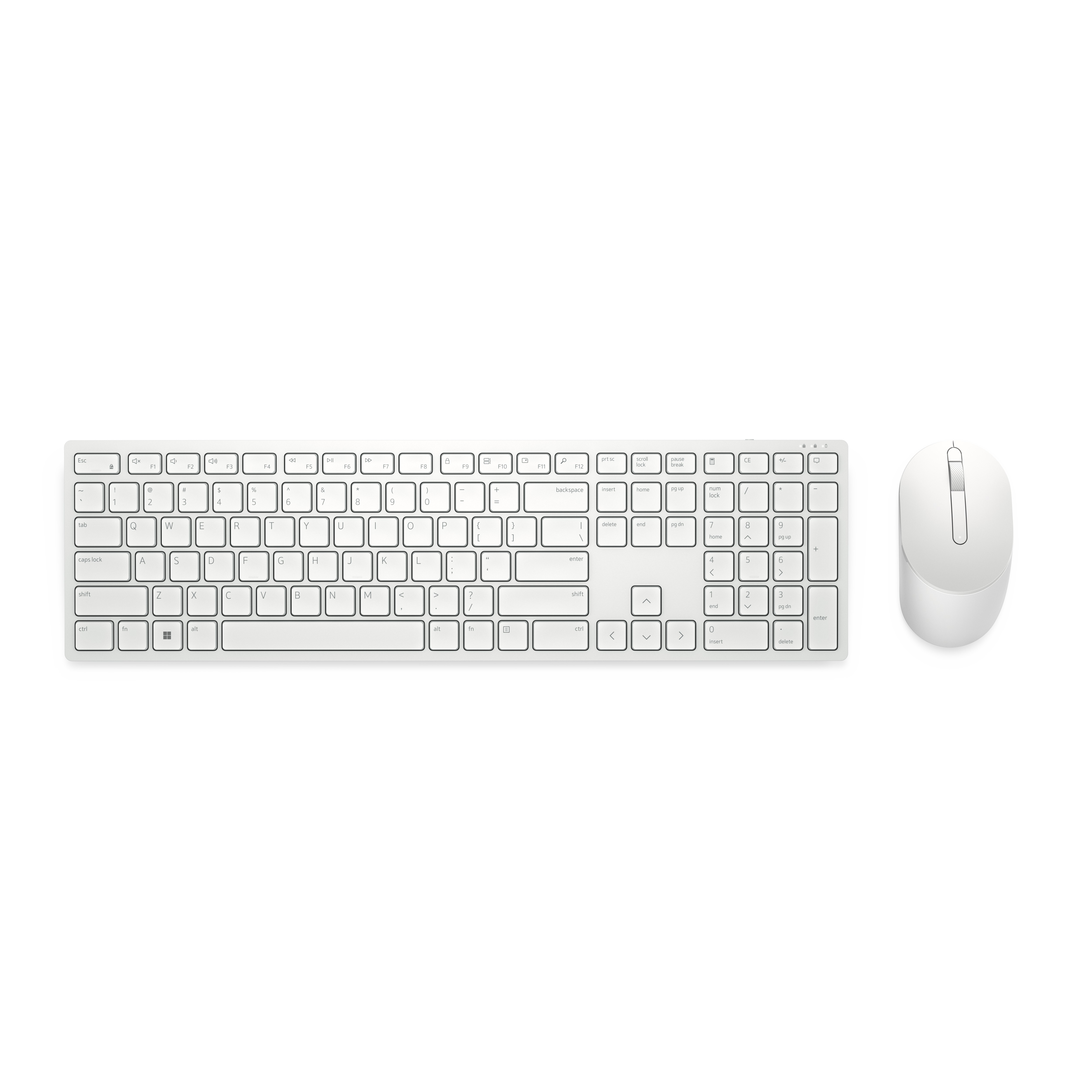 Dell KM5221W-WH - Volle Gr��e (100%) - RF Wireless - QZERTY - Wei� - Maus enthalten