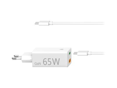 Hama Netzteil - 65 Watt - 3.25 A - PD, QC 3.0 - 2 Ausgabeanschlussstellen (USB Typ A, USB-C)