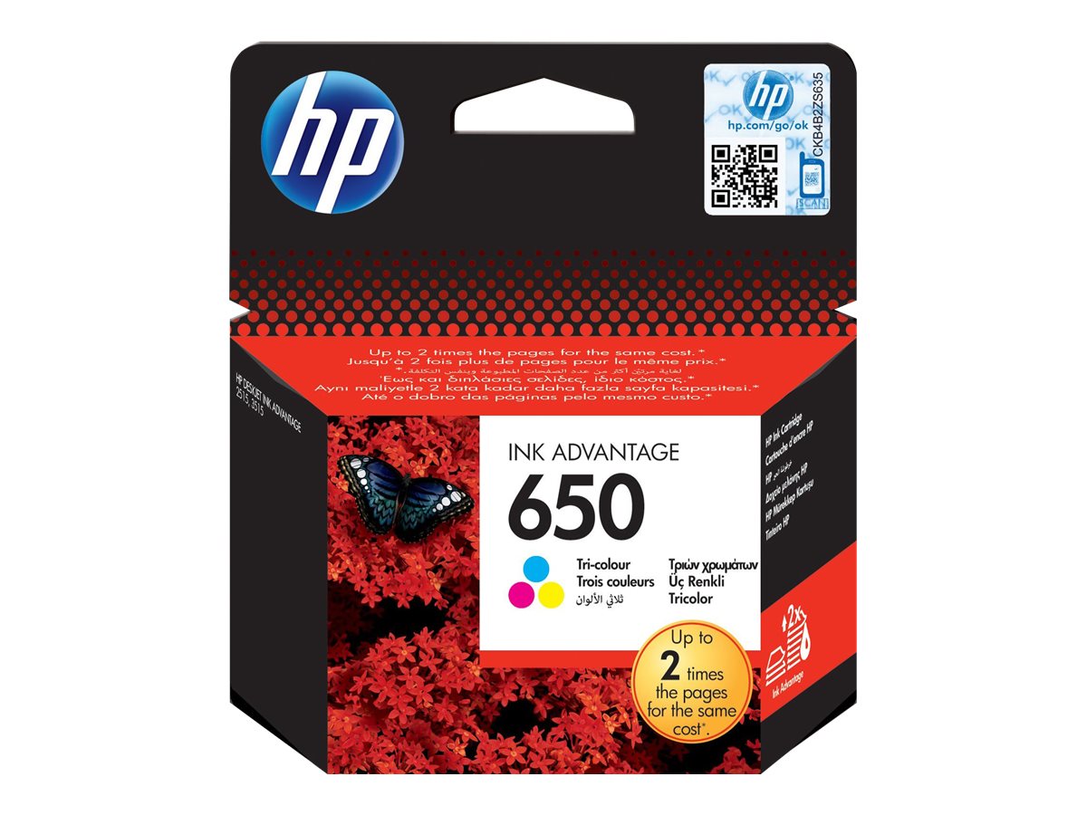 HP 650 Tri-color Original Ink Advantage Cartridge