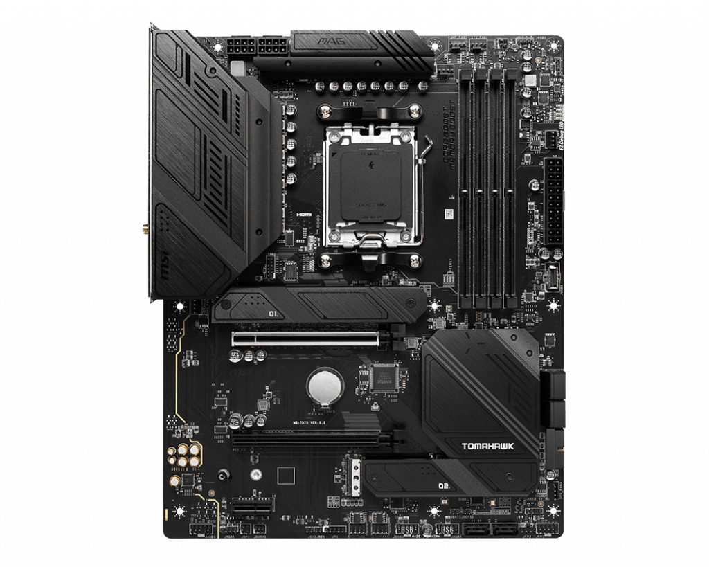 MSI MAG B650 TOMAHAWK WIFI - Motherboard - ATX - Socket AM5 - AMD B650 Chipsatz - USB 3.2 Gen 1, USB 3.2 Gen 2, USB-C 3.2 Gen2, USB-C 3.2 Gen 2x2 - 2.5 Gigabit LAN, Bluetooth, Wi-Fi - Onboard-Grafik (CPU erforderlich)