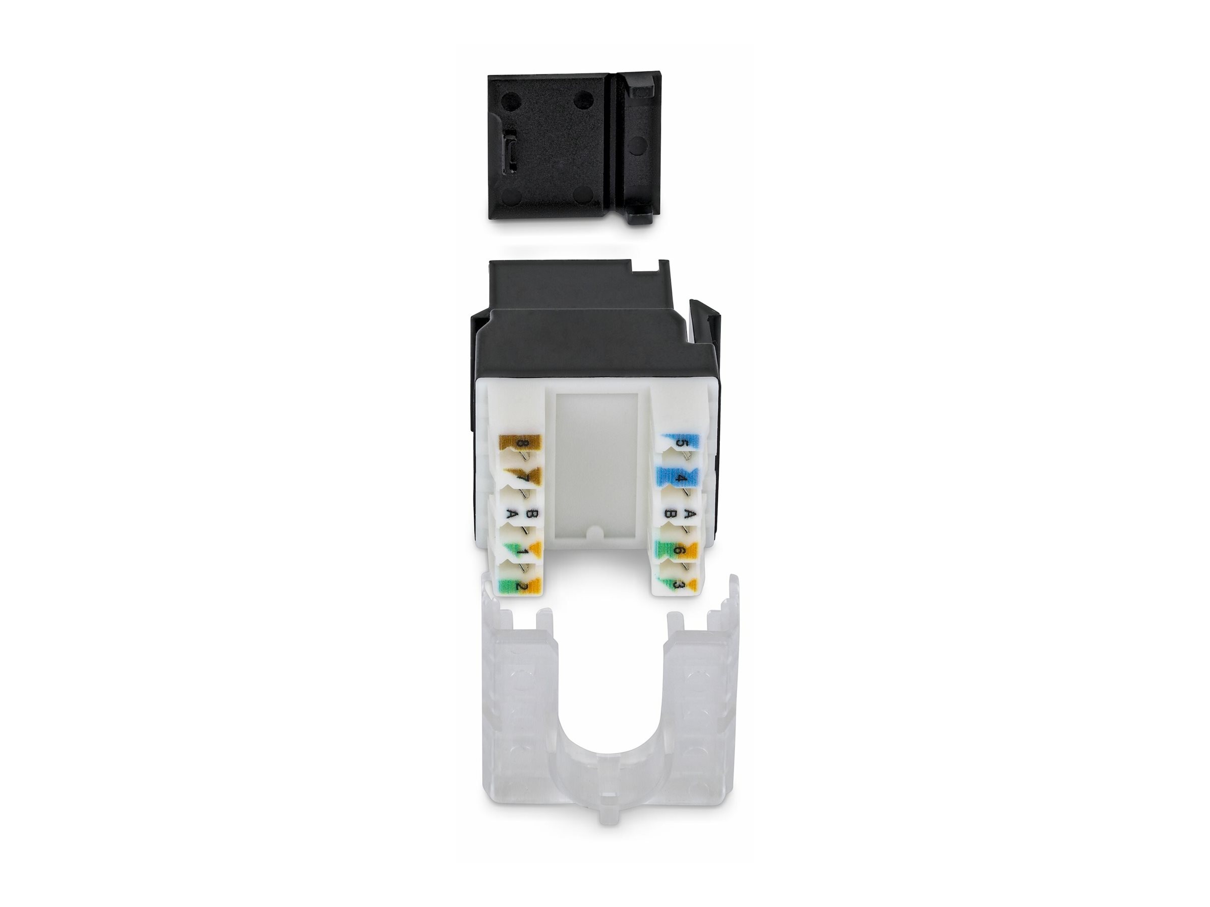 StarTech.com Cat6 Keystone Jack, 24-Pack RJ45 Ethernet Keystone Jacks, UTP Cat6 Wall Jack, 180-Degree 110 Punch Down, Black