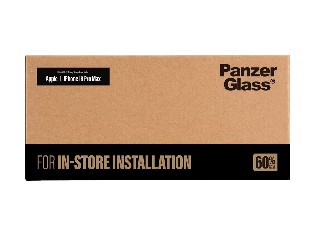 PanzerGlass Bildschirmschutz f�r Handy - ultraweite Passform f�r Fastfit-Installationsmaschine - Glas - mit Sichtschutzfilter - 2-Wege - klebend (Packung mit 10)