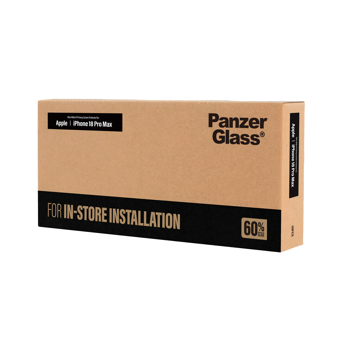PanzerGlass Bildschirmschutz f�r Handy - ultraweite Passform f�r Fastfit-Installationsmaschine - Glas - mit Sichtschutzfilter - 2-Wege - klebend (Packung mit 10)