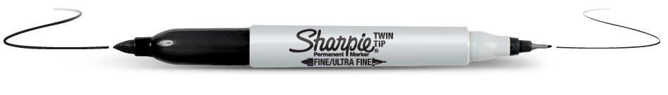 Sharpie Twin Tip marqueur indlbile Pointe fine Noir 12 pice(s)