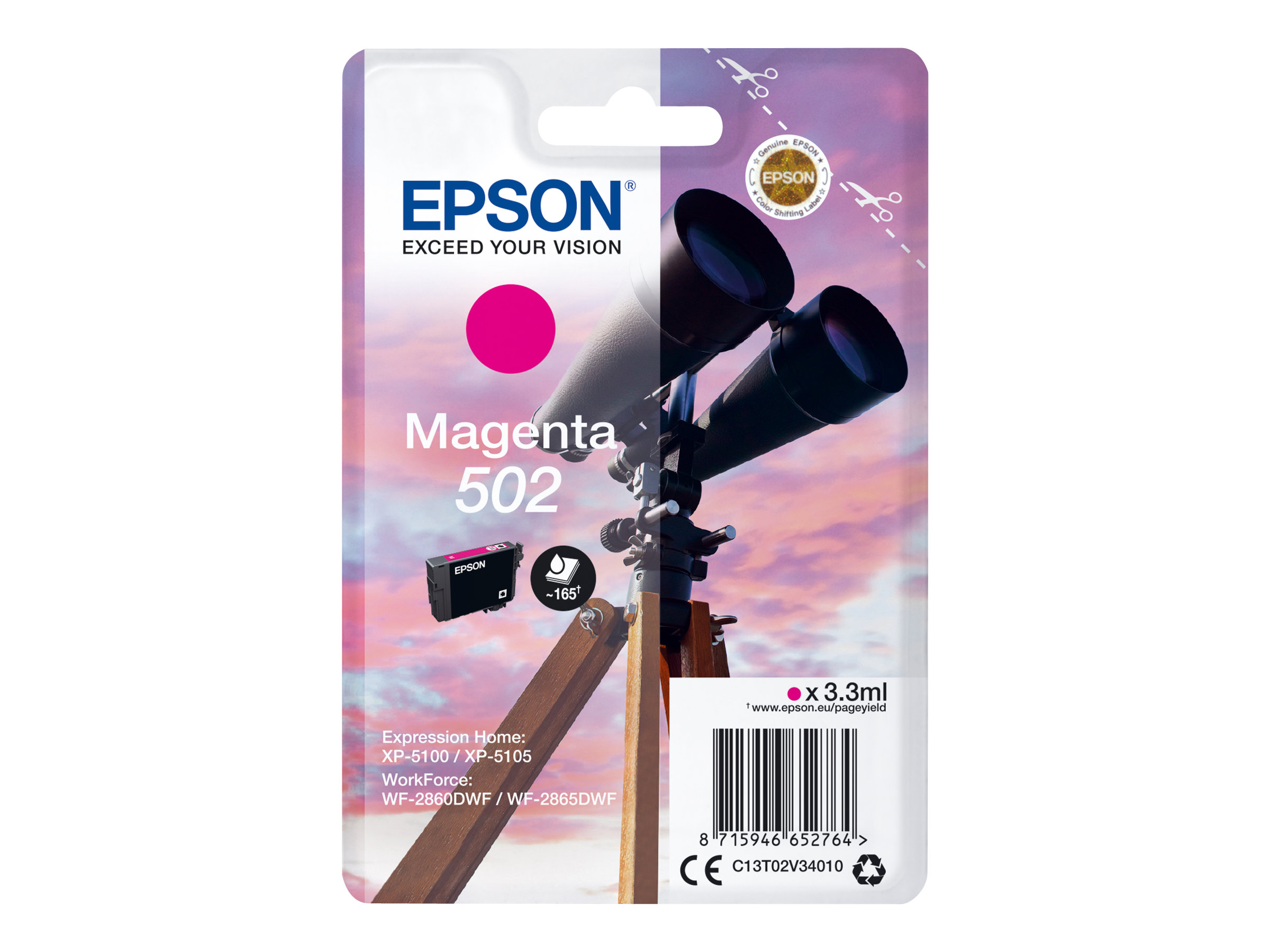 Epson 502 - 3.3 ml - Magenta - original - Blister mit RF- / akustischem Alarmsignal