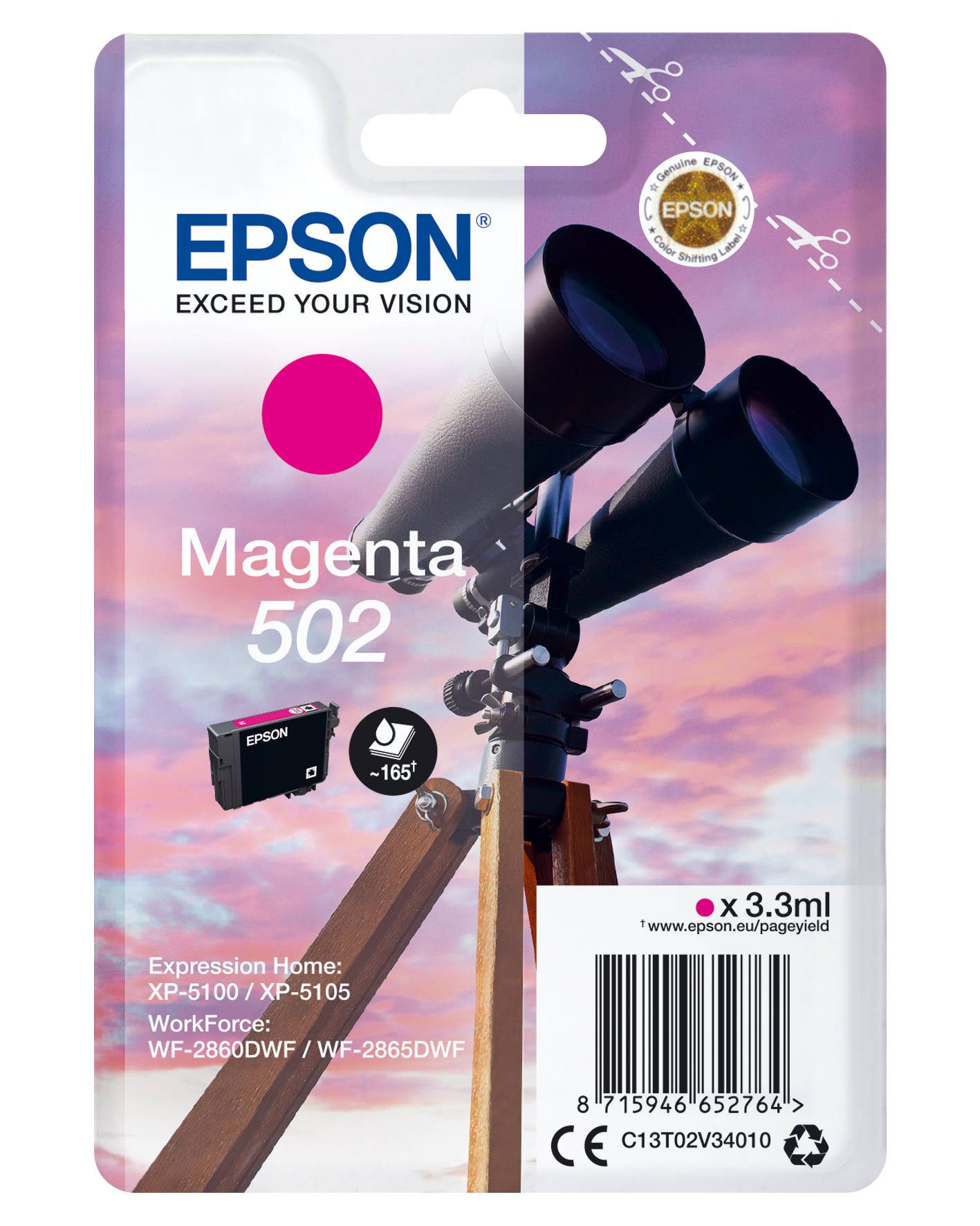 Epson 502 - 3.3 ml - Magenta - original - Blister mit RF- / akustischem Alarmsignal