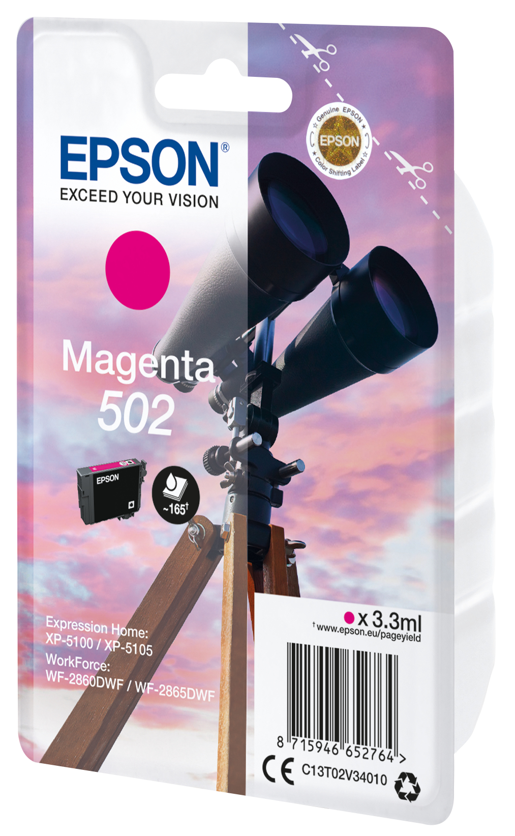 Epson 502 - 3.3 ml - Magenta - original - Blister mit RF- / akustischem Alarmsignal