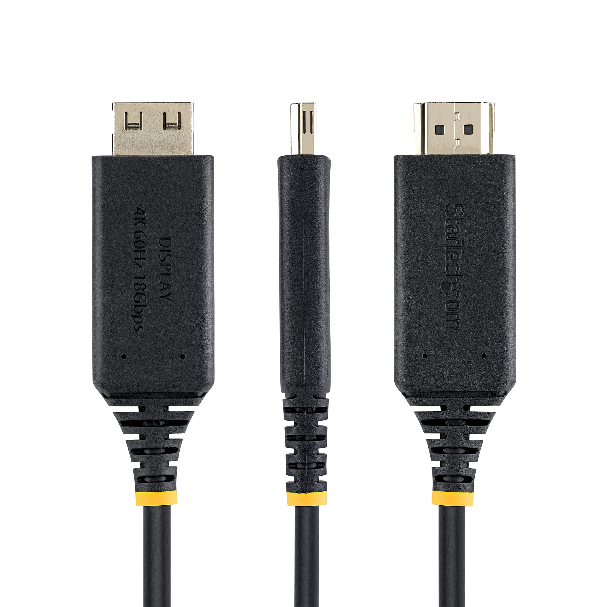 StarTech.com 1m USB-C to HDMI Adapter Cable, Gripping HDMI Connector, 4K 60Hz, Thunderbolt Compatible, HDR, Uni-Directional Cord for MacBook, Dell, HP, Lenovo