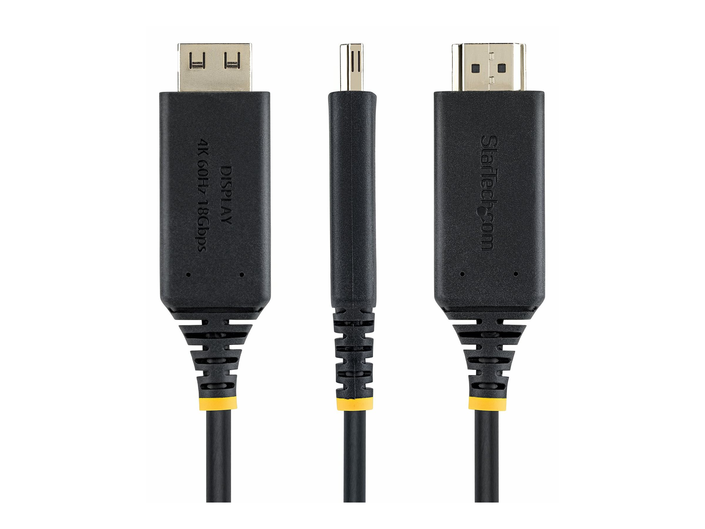 StarTech.com 1m USB-C to HDMI Adapter Cable, Gripping HDMI Connector, 4K 60Hz, Thunderbolt Compatible, HDR, Uni-Directional Cord for MacBook, Dell, HP, Lenovo