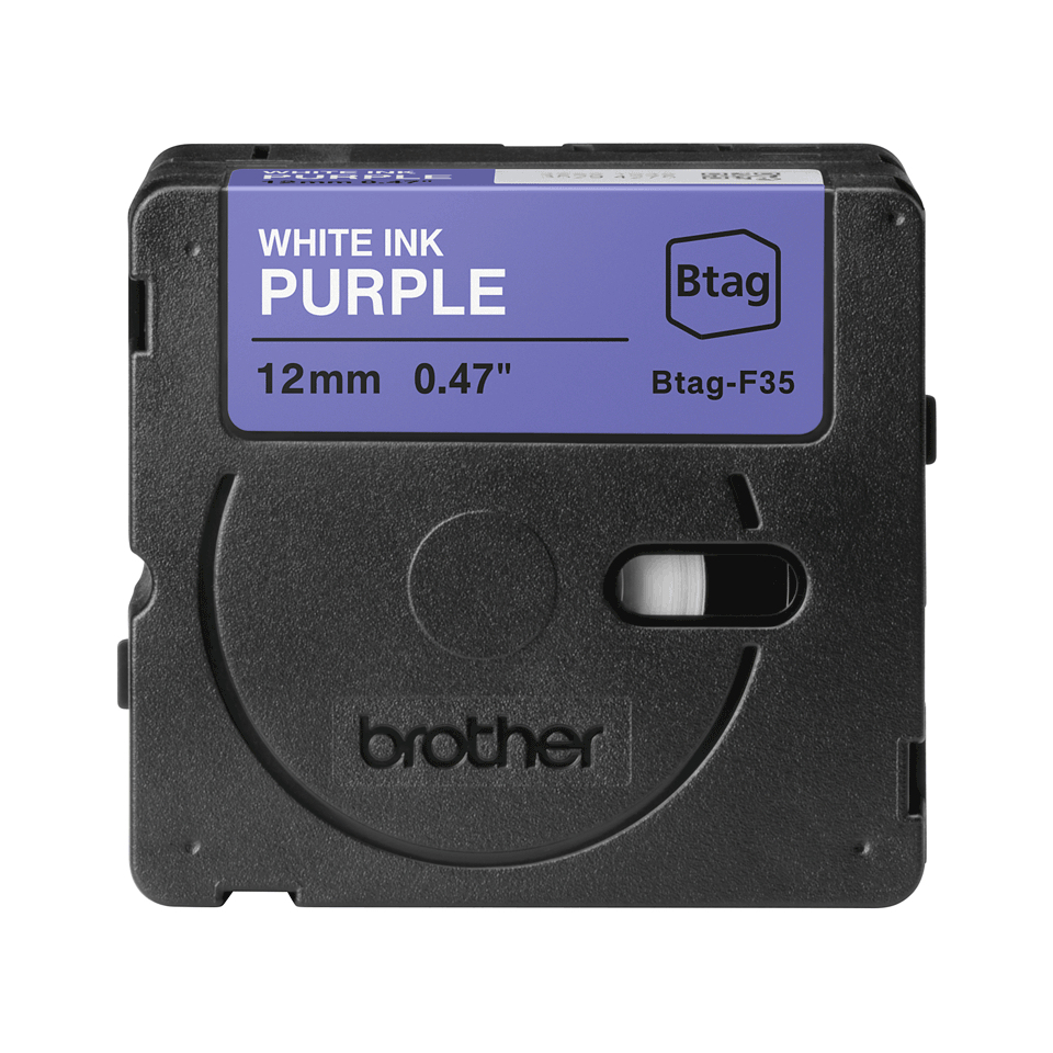 Brother BTAG-F35 ruban dtiquette Blanc sur fond violet