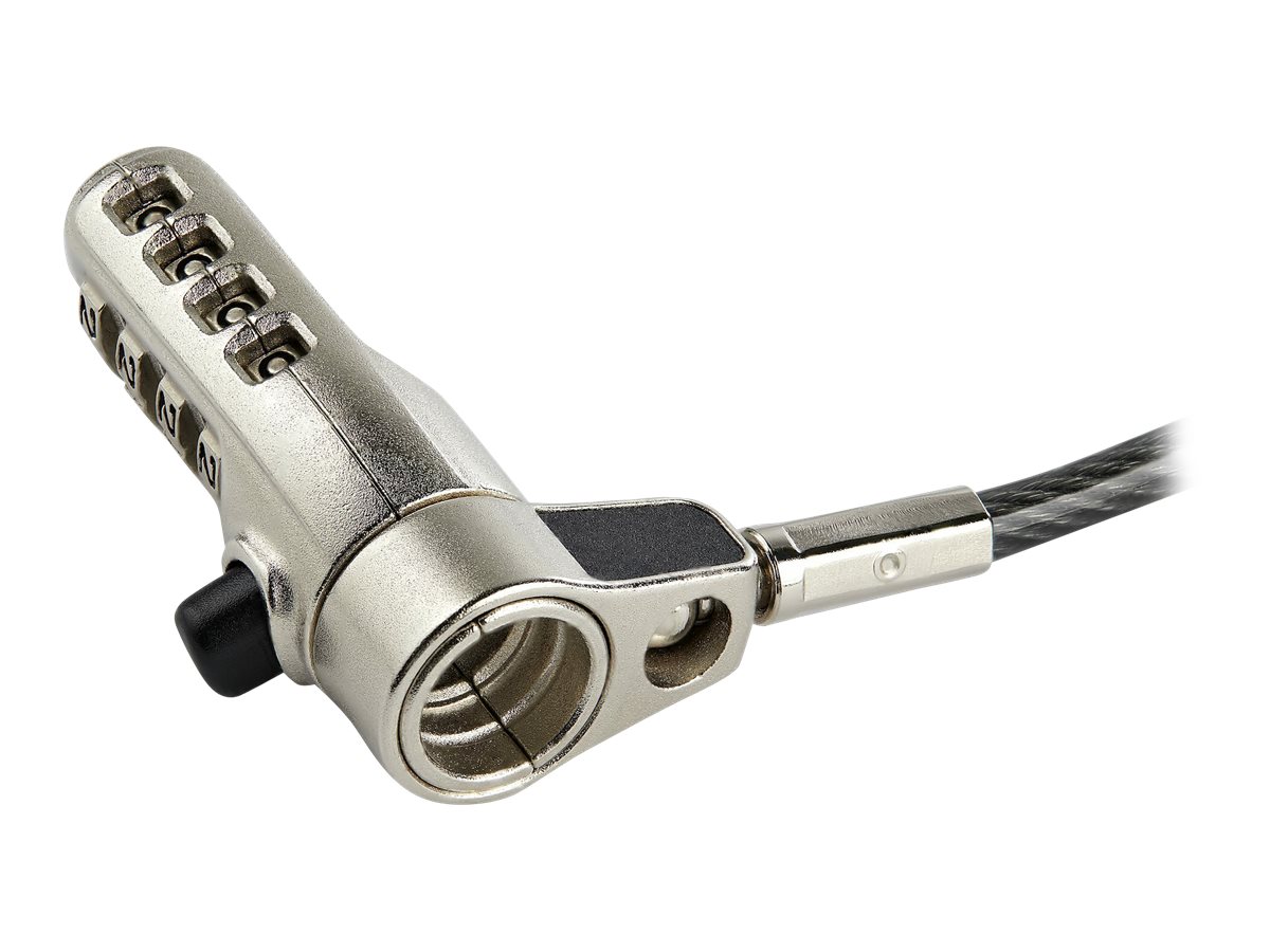 StarTech.com Cable de 2m de Seguridad Universal 3 en 1 para Ordenadores Porttiles - Cable con Candado de Combinacin de 4 Dgitos para Ordenador de Sobremesa o Porttil - para K-Slot - Ranura Nano - Ranura Wedge - Cable de Seguridad Antirrobo