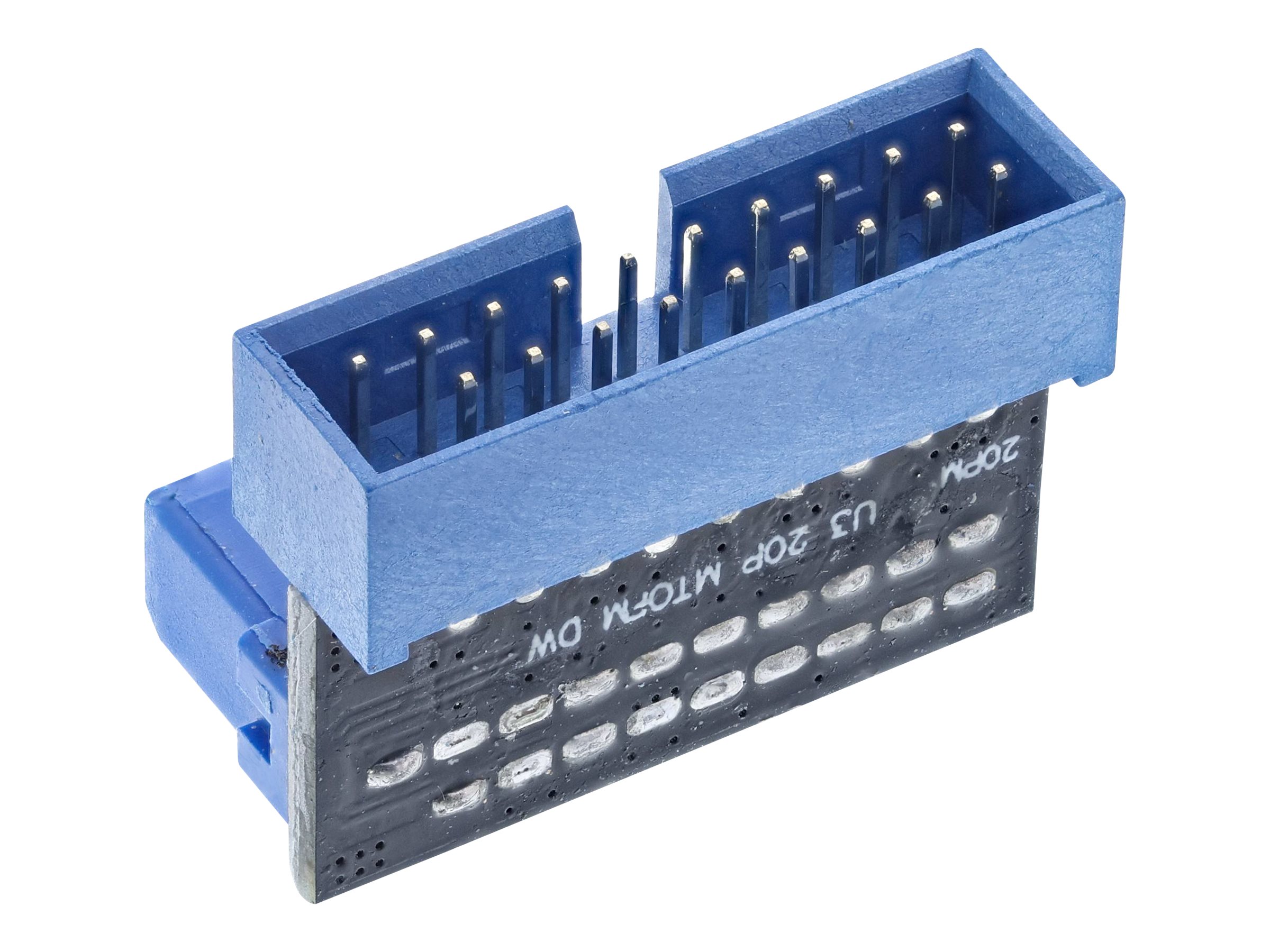 InLine USB 3.0 adapter internal, male / female post connection, angled down