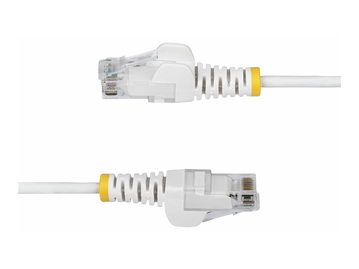 StarTech.com Cble Ethernet CAT6 Blanc Fin de 3m, Sans Accroc, 100W PoE, UTP, LSZH, Fil de Cuivre Pur 28AWG, Cordon Patch Rseau RJ45 avec Serre-Cble, Contrl Fluke
