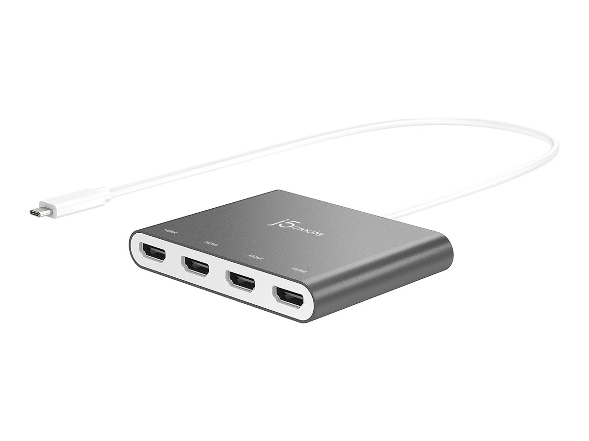 j5create JCA366-N Adaptador de monitor mltiple USB-C a HDMI de 4 puertos